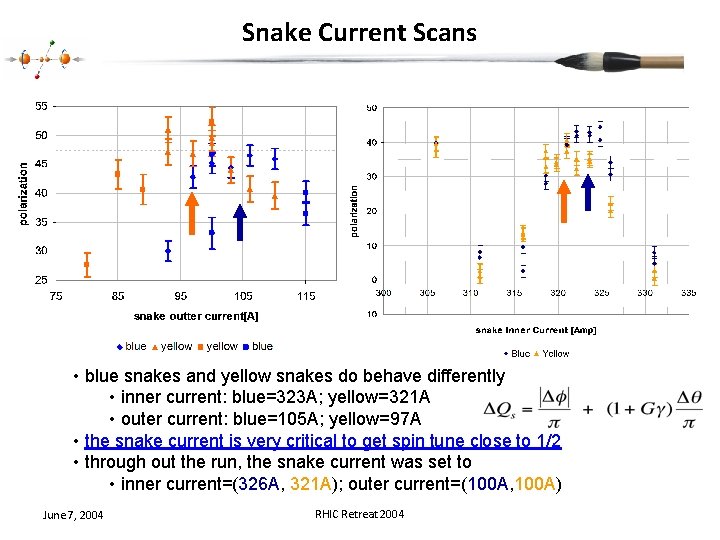 Snake Current Scans • blue snakes and yellow snakes do behave differently • inner