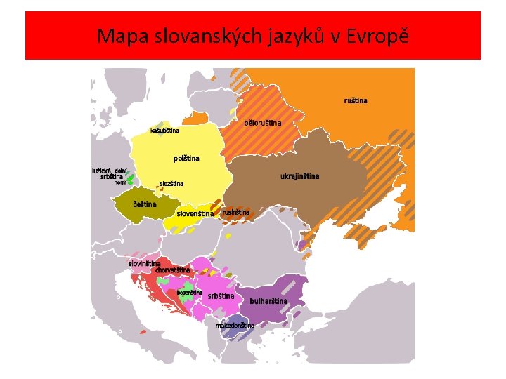 Mapa slovanských jazyků v Evropě 