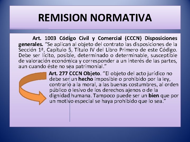 REMISION NORMATIVA Art. 1003 Código Civil y Comercial (CCCN) Disposiciones generales. “Se aplican al