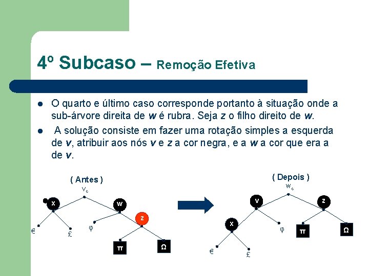 4º Subcaso – Remoção Efetiva l l O quarto e último caso corresponde portanto