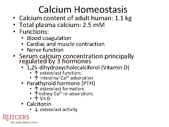 Calcium Homeostasis • Calcium content of adult human: 1. 1 kg • Total plasma Calcium Homeostasis • Calcium content of adult human: 1. 1 kg • Total plasma