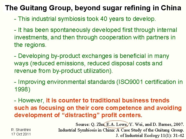 The Guitang Group, beyond sugar refining in China - This industrial symbiosis took 40