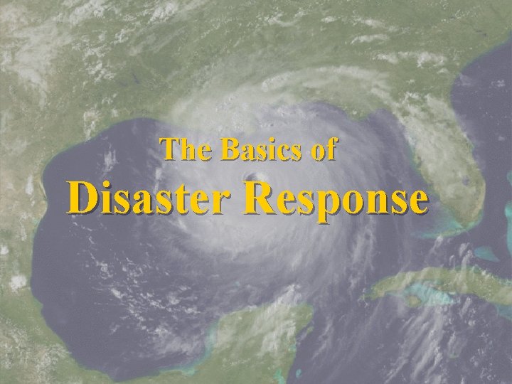 The Basics of Disaster Response 