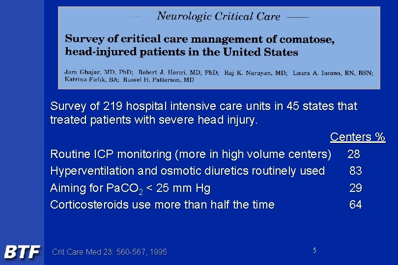 Survey of 219 hospital intensive care units in 45 states that treated patients with