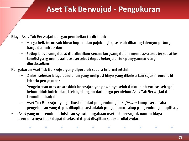 Aset Tak Berwujud - Pengukuran Biaya Aset Tak Berwujud dengan pembelian terdiri dari: –