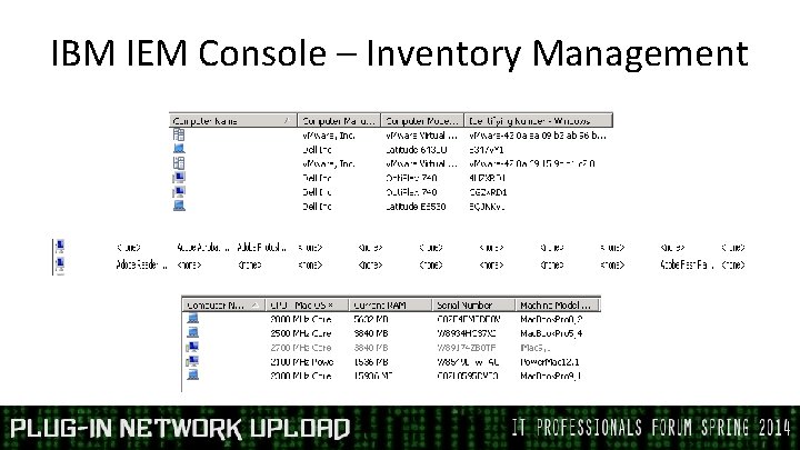 IBM IEM Console – Inventory Management 