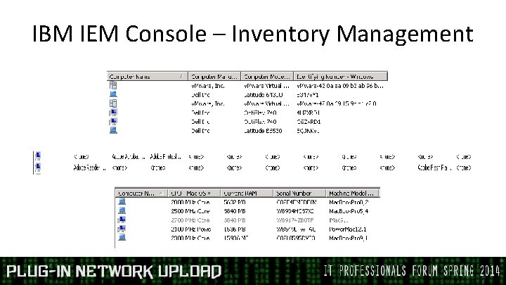 IBM IEM Console – Inventory Management 