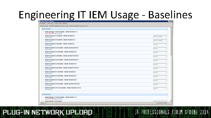 Engineering IT IEM Usage - Baselines 