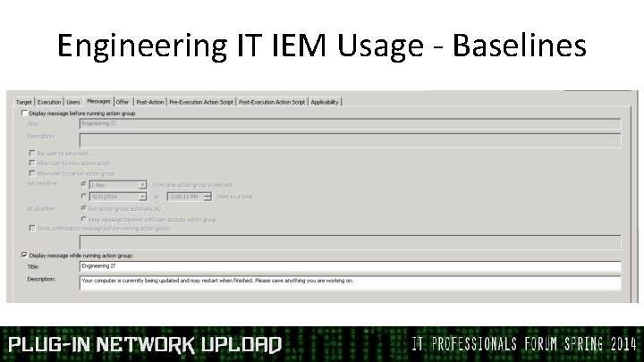 Engineering IT IEM Usage - Baselines 