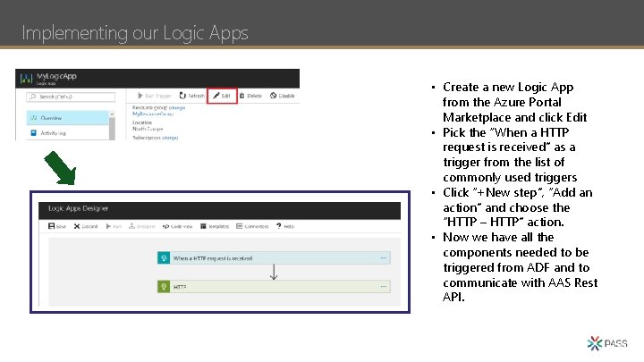 Implementing our Logic Apps • Create a new Logic App from the Azure Portal