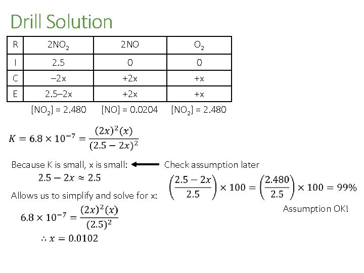 Drill Solution R 2 NO 2 2 NO O 2 I 2. 5 0