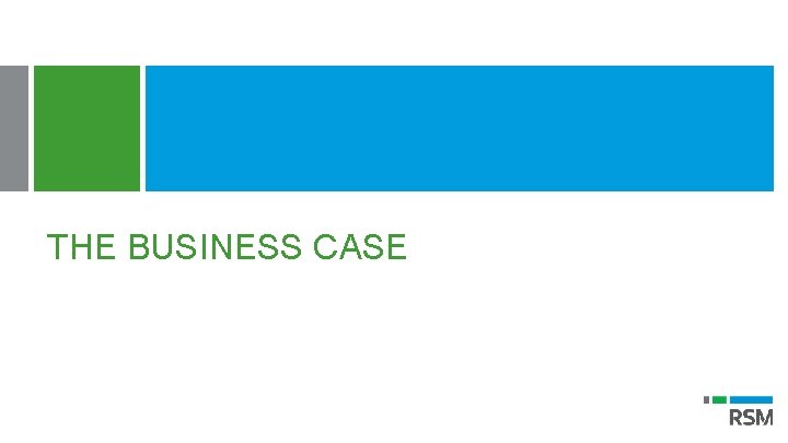 THE BUSINESS CASE 