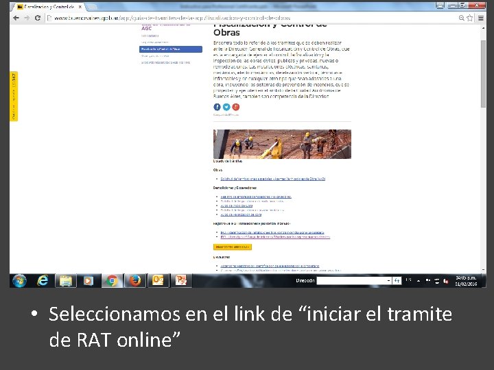  • Seleccionamos en el link de “iniciar el tramite de RAT online” 