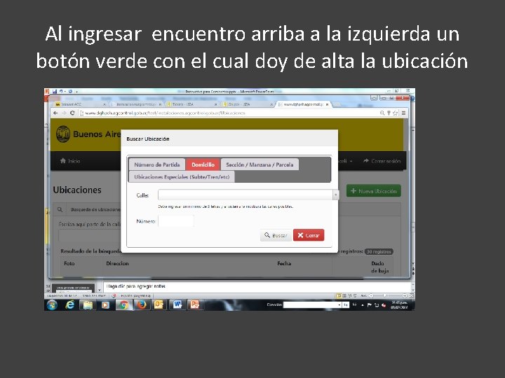 Al ingresar encuentro arriba a la izquierda un botón verde con el cual doy