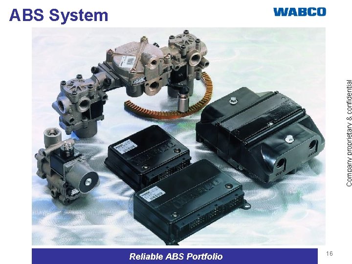 Company proprietary & confidential ABS System Reliable ABS Portfolio 16 