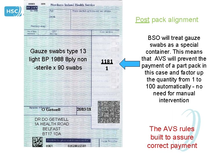 Post pack alignment Gauze swabs type 13 light BP 1988 8 ply non -sterile