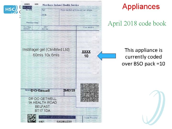 Appliances April 2018 code book Instillagel (Clini. Med Ltd) 60 mls 10 x 6