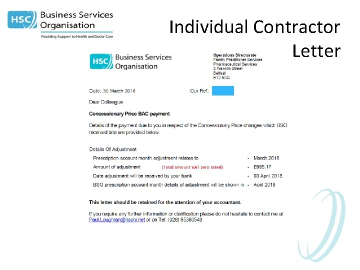 Individual Contractor Letter 