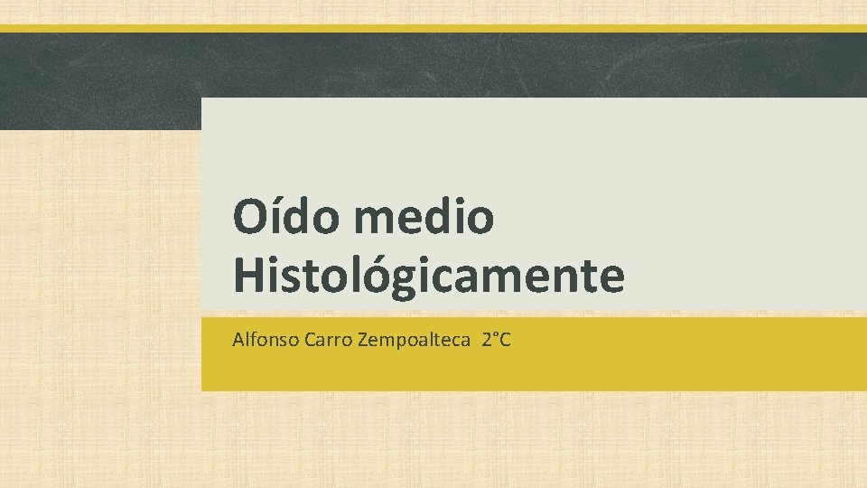 Oído medio Histológicamente Alfonso Carro Zempoalteca 2°C 