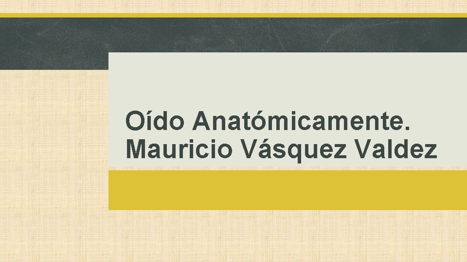 Oído Anatómicamente. Mauricio Vásquez Valdez 