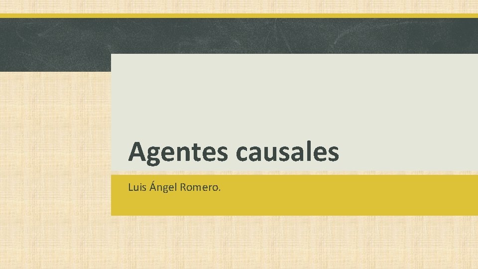 Agentes causales Luis Ángel Romero. 