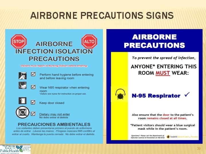 AIRBORNE PRECAUTIONS SIGNS 39 