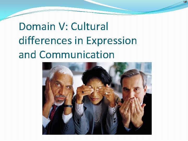 146 Domain V: Cultural differences in Expression and Communication 