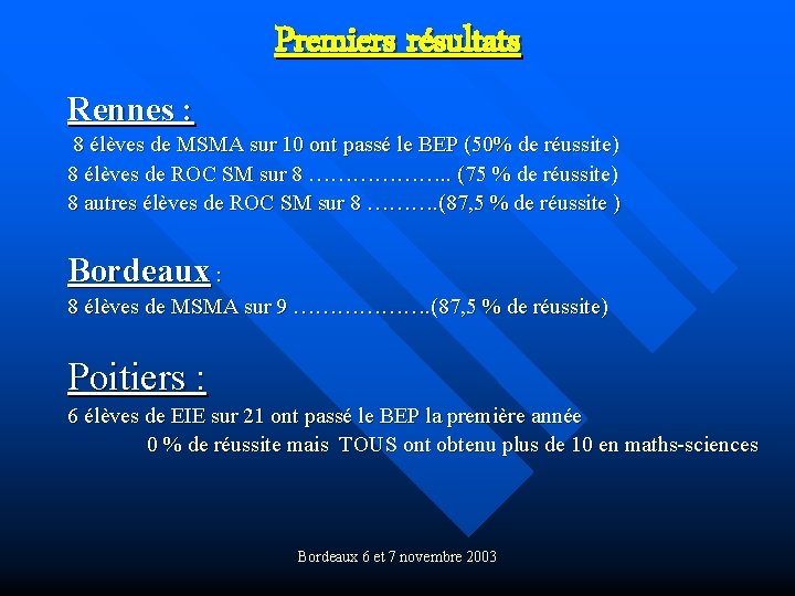 Premiers résultats Rennes : 8 élèves de MSMA sur 10 ont passé le BEP