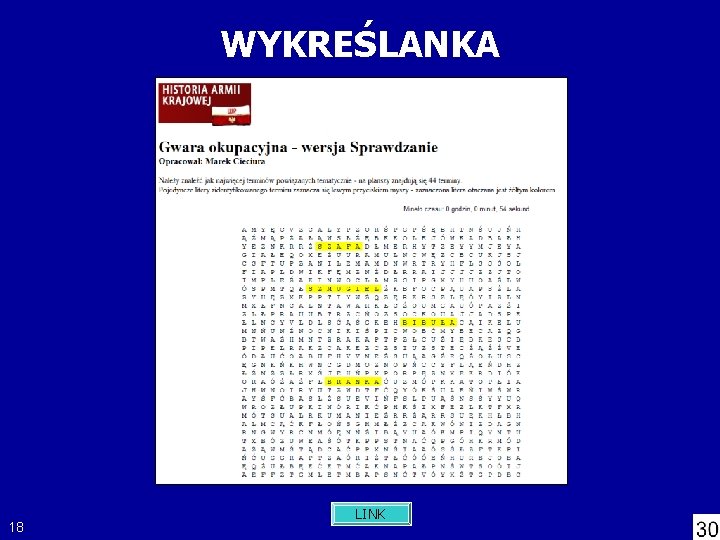 WYKREŚLANKA 18 LINK 