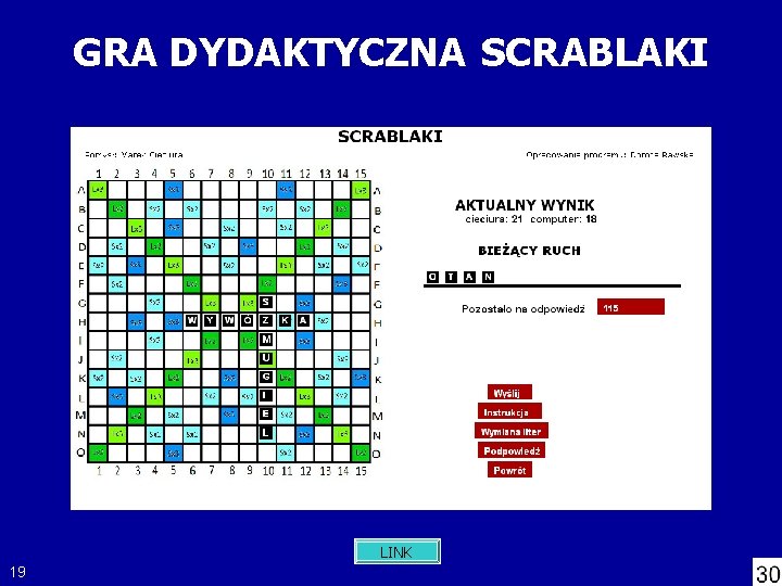 GRA DYDAKTYCZNA SCRABLAKI LINK 19 