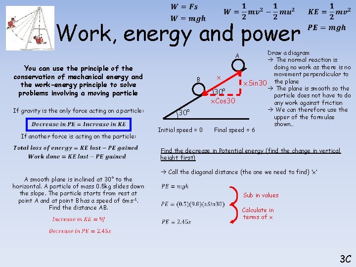  Work, energy and power Draw a diagram The normal reaction is doing no