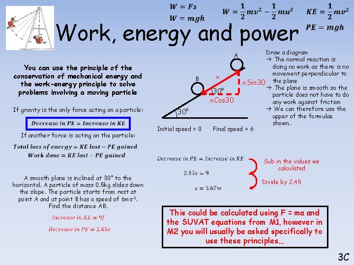  Work, energy and power Draw a diagram The normal reaction is doing no