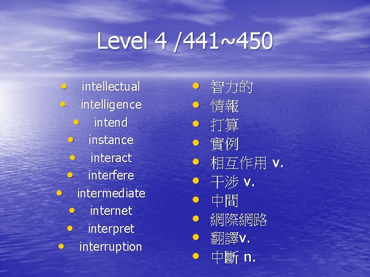 Level 4 /441~450 • intellectual • intelligence • intend • instance • interact •