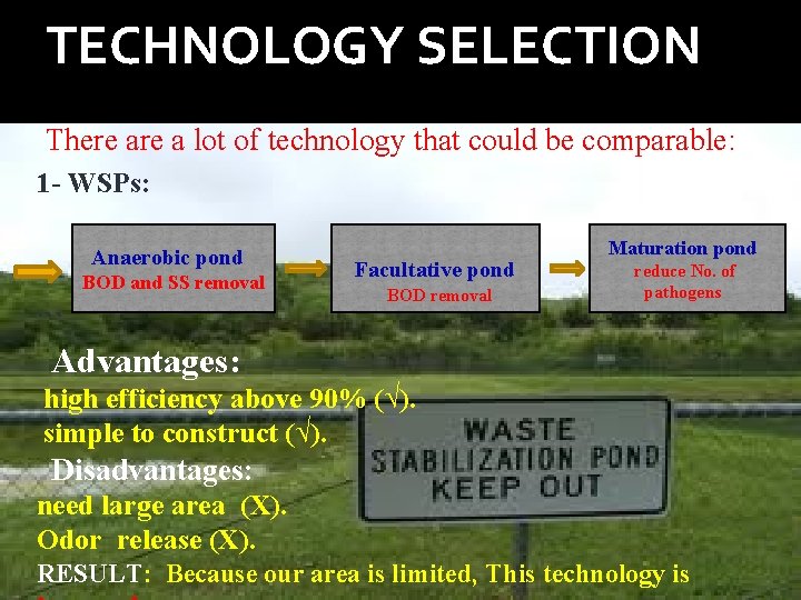 TECHNOLOGY SELECTION There a lot of technology that could be comparable: 1 - WSPs: