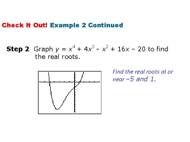 Check It Out! Example 2 Continued Step 2 Graph y = x 4 +