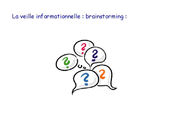 La veille informationnelle : brainstorming : 