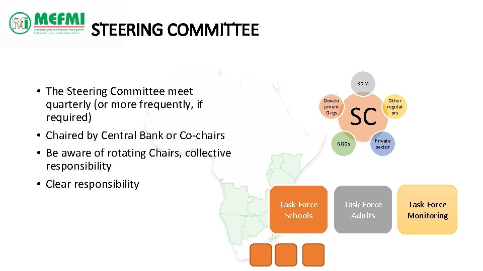 STEERING COMMITTEE BOM • The Steering Committee meet quarterly (or more frequently, if required)