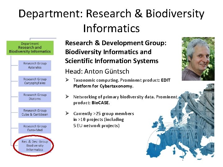 Department: Research & Biodiversity Informatics Research & Development Group: Biodiversity Informatics and Scientific Information