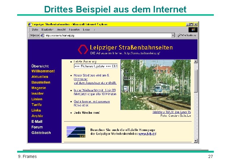 Drittes Beispiel aus dem Internet 9. Frames 27 