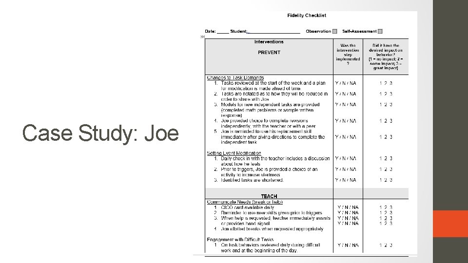 Case Study: Joe 