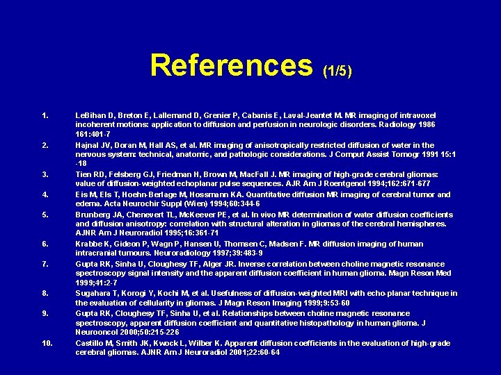 References (1/5) 1. 2. 3. 4. 5. 6. 7. 8. 9. 10. Le. Bihan