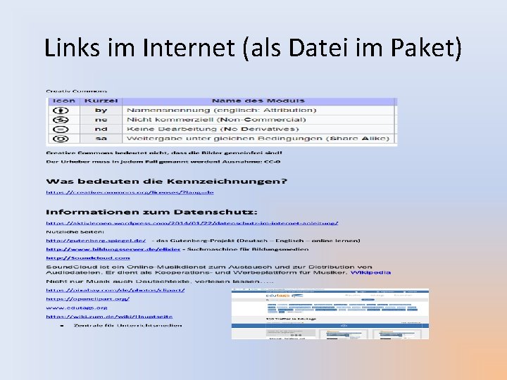 Links im Internet (als Datei im Paket) 