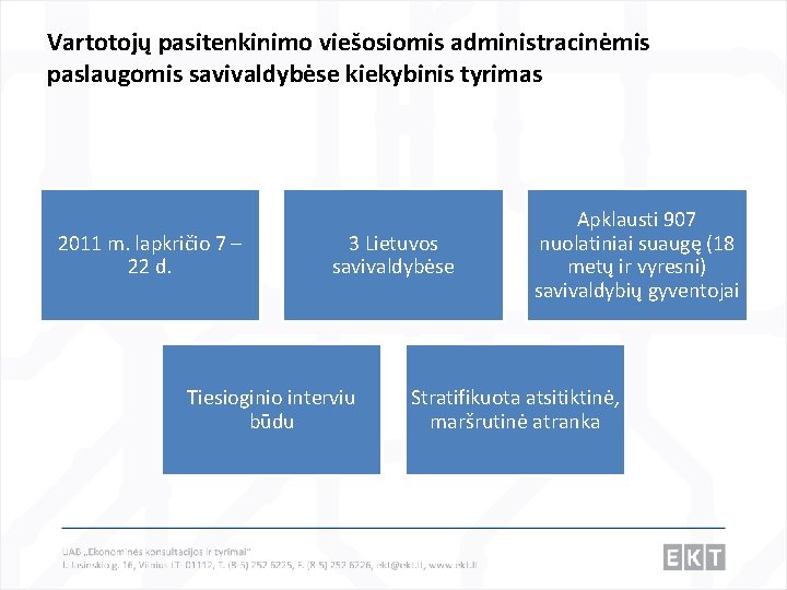 Vartotojų pasitenkinimo viešosiomis administracinėmis paslaugomis savivaldybėse kiekybinis tyrimas 2011 m. lapkričio 7 – 22