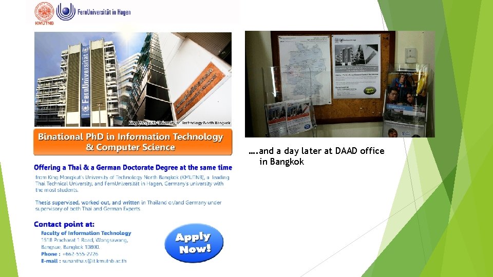 …. and a day later at DAAD office in Bangkok 