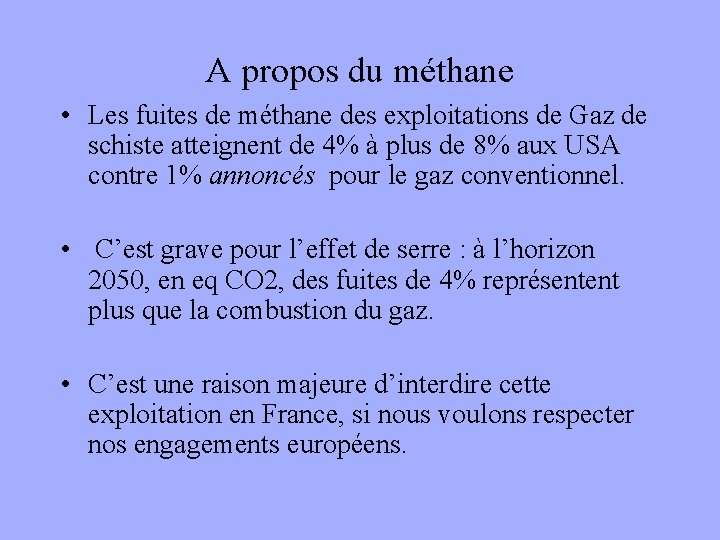 A propos du méthane • Les fuites de méthane des exploitations de Gaz de