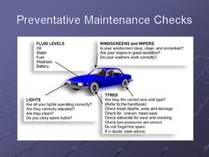 Preventative Maintenance Checks 