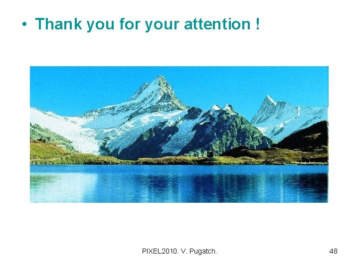  • Thank you for your attention ! PIXEL 2010. V. Pugatch. 48 
