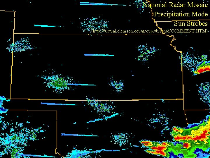 National Radar Mosaic Precipitation Mode Sun Strobes (http: //virtual. clemson. edu/groups/birdrad/COMMENT. HTM) 