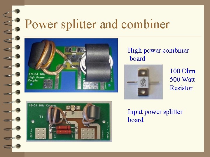 Power splitter and combiner High power combiner board 100 Ohm 500 Watt Resistor Input