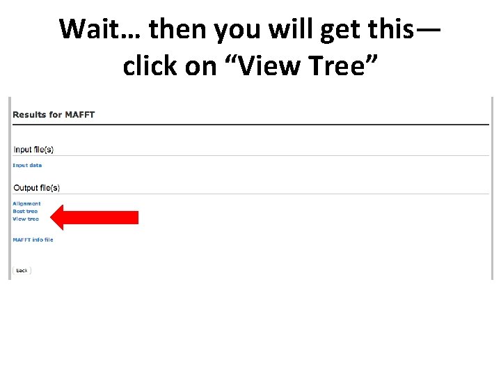 Wait… then you will get this— click on “View Tree” 